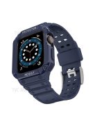 Electroplating One-Piece Soft TPU Smart Watch Replacement Strap for Apple Watch Series 10 42mm / 9 8 7 41mm / 6 5 4 SE SE (2022) SE (2023) 40mm / 3 2 1 38mm - Dark Blue / Blue