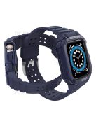 Electroplating One-Piece Soft TPU Smart Watch Replacement Strap for Apple Watch Series 10 42mm / 9 8 7 41mm / 6 5 4 SE SE (2022) SE (2023) 40mm / 3 2 1 38mm - Dark Blue / Blue