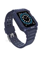 Electroplating One-Piece Soft TPU Smart Watch Replacement Strap for Apple Watch Series 10 42mm / 9 8 7 41mm / 6 5 4 SE SE (2022) SE (2023) 40mm / 3 2 1 38mm - Dark Blue / Blue