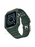 Electroplating One-Piece Soft TPU Smart Watch Replacement Strap for Apple Watch Series 10 42mm / 9 8 7 41mm / 6 5 4 SE SE (2022) SE (2023) 40mm / 3 2 1 38mm - Midnight Green / Green