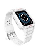 Electroplating One-Piece Soft TPU Smart Watch Replacement Strap for Apple Watch Series 10 42mm / 9 8 7 41mm / 6 5 4 SE SE (2022) SE (2023) 40mm / 3 2 1 38mm - White / White