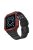 Electroplating One-piece Soft TPU Watch Band Replacement Wrist Strap for Apple Watch Series 6 / SE 44mm / SE (2022) 44mm / 5 / 4 44mm / 1 / 2 / 3 42mm / 7 45mm - Black / Red