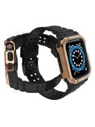 Electroplating One-piece Soft TPU Watch Band Replacement Wrist Strap for Apple Watch Series 6 / SE 44mm / SE (2022) 44mm / 5 / 4 44mm / 1 / 2 / 3 42mm / 7 45mm - Black / Rose Gold