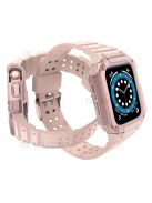 Electroplating One-piece Soft TPU Watch Band Replacement Wrist Strap for Apple Watch Series 6 / SE 44mm / SE (2022) 44mm / 5 / 4 44mm / 1 / 2 / 3 42mm / 7 45mm - Pink / Rose Pink