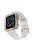 Electroplating One-piece Soft TPU Watch Band Replacement Wrist Strap for Apple Watch Series 6 / SE 44mm / SE (2022) 44mm / 5 / 4 44mm / 1 / 2 / 3 42mm / 7 45mm - White / Rose Gold