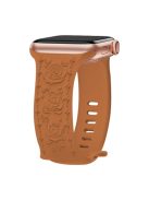 Embossing Strap for Apple Watch 10 46mm / Ultra 2 / Ultra 49mm / 9 8 7 45mm / SE (2023) SE (2022) SE 6 5 4 44mm / 3 2 1 42mm Silicone Band - Brown