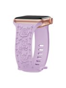 Embossing Strap for Apple Watch 10 46mm / Ultra 2 / Ultra 49mm / 9 8 7 45mm / SE (2023) SE (2022) SE 6 5 4 44mm / 3 2 1 42mm Silicone Band - Lavender