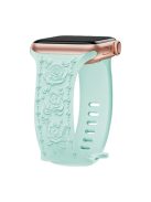 Embossing Strap for Apple Watch 10 46mm / Ultra 2 / Ultra 49mm / 9 8 7 45mm / SE (2023) SE (2022) SE 6 5 4 44mm / 3 2 1 42mm Silicone Band - Light Green