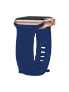 Embossing Strap for Apple Watch 10 46mm / Ultra 2 / Ultra 49mm / 9 8 7 45mm / SE (2023) SE (2022) SE 6 5 4 44mm / 3 2 1 42mm Silicone Band - Navy Blue