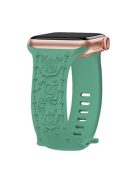 Embossing Strap for Apple Watch 10 46mm / Ultra 2 / Ultra 49mm / 9 8 7 45mm / SE (2023) SE (2022) SE 6 5 4 44mm / 3 2 1 42mm Silicone Band - Pine Needle Green