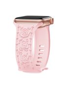 Embossing Strap for Apple Watch 10 46mm / Ultra 2 / Ultra 49mm / 9 8 7 45mm / SE (2023) SE (2022) SE 6 5 4 44mm / 3 2 1 42mm Silicone Band - Pink