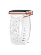 Embossing Strap for Apple Watch 10 46mm / Ultra 2 / Ultra 49mm / 9 8 7 45mm / SE (2023) SE (2022) SE 6 5 4 44mm / 3 2 1 42mm Silicone Band - White