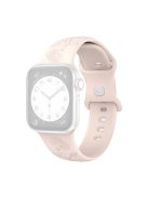 Engraved Silicone Band for Apple Watch Series 10 46mm / Ultra 2 Ultra 49mm /  Series 9 8 7 45mm / 6 5 4 SE (2023) SE (2022) SE 44mm / 3 2 1 42mm Sport Strap Replacement - Pink