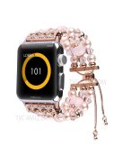 Fashionable Agate Pearl Smart Bracelet Smart Watch Strap for Apple Watch Series 10 46mm / Ultra 2 Ultra 49mm / 9 8 7 45mm / SE (2023) SE (2022) SE 6 5 4 44mm / 3 2 1 42mm - Agate / Pink