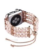 Fashionable Agate Pearl Smart Bracelet Smart Watch Strap for Apple Watch Series 10 46mm / Ultra 2 Ultra 49mm / 9 8 7 45mm / SE (2023) SE (2022) SE 6 5 4 44mm / 3 2 1 42mm - Pearl / Pink