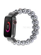 Faux Pearl Rhinestone Decor Wrist Strap Smart Watch Band Bracelet for Apple Watch Series 10 42mm / 9 8 7 41mm / 6 5 4 SE SE (2022) SE (2023) 40mm / 3 2 1 38mm - Black