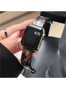 Ffor Apple Watch 10 46mm / Ultra 2 / Ultra 49mm / 9 8 7 45mm / SE (2023) SE (2022) SE 6 5 4 44mm / 3 2 1 42mm Watch Strap - Black+Colored Rhombus