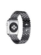 Fish Scale Design Metal Smartwatch Strap Replacement Wrist Band for Apple Watch Series 10 42mm / 9 8 7 41mm / 6 5 4 SE SE (2022) SE (2023) 40mm / 3 2 1 38mm - Black