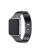 Fish Scale Design Metal Smartwatch Strap Replacement Wrist Band for Apple Watch Series 10 42mm / 9 8 7 41mm / 6 5 4 SE SE (2022) SE (2023) 40mm / 3 2 1 38mm - Black