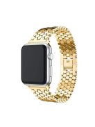 Fish Scale Design Metal Smartwatch Strap Replacement Wrist Band for Apple Watch Series 10 42mm / 9 8 7 41mm / 6 5 4 SE SE (2022) SE (2023) 40mm / 3 2 1 38mm - Gold