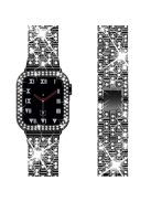 Five Beads Rhinestone Metal Watch Band + Anti-fall Protective Cover Case for Apple Watch SE 40mm Series 6/5/4 40mm - Black