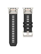 Fluorine Rubber Strap for Apple Watch 10 46mm / Ultra 2 / Ultra 49mm / 9 8 7 45mm / SE (2023) SE (2022) SE 6 5 4 44mm / 3 2 1 42mm Wrist Band - Black