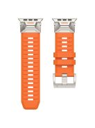 Fluorine Rubber Strap for Apple Watch 10 46mm / Ultra 2 / Ultra 49mm / 9 8 7 45mm / SE (2023) SE (2022) SE 6 5 4 44mm / 3 2 1 42mm Wrist Band - Orange