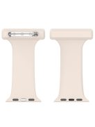 For Apple Apple Watch Series 10 46mm / Ultra 2 Ultra 49mm /  Series 9 8 7 45mm / 6 5 4 SE (2023) SE (2022) SE 44mm / 3 2 1 42mm, Doctor Nurse Watch Strap Silicone Band Hanging Buckle - Ivory White