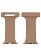 For Apple Apple Watch Series 10 46mm / Ultra 2 Ultra 49mm /  Series 9 8 7 45mm / 6 5 4 SE (2023) SE (2022) SE 44mm / 3 2 1 42mm, Doctor Nurse Watch Strap Silicone Watchband Hanging Buckle - Brown