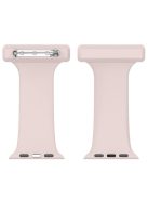 For Apple Apple Watch Series 10 46mm / Ultra 2 Ultra 49mm /  Series 9 8 7 45mm / 6 5 4 SE (2023) SE (2022) SE 44mm / 3 2 1 42mm, Doctor Nurse Watch Strap Silicone Watchband Hanging Buckle - Light Pink