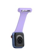 For Apple Apple Watch Series 10 46mm / Ultra 2 Ultra 49mm /  Series 9 8 7 45mm / 6 5 4 SE (2023) SE (2022) SE 44mm / 3 2 1 42mm, Doctor Nurse Watch Strap Silicone Watchband Hanging Buckle - Purple