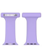 For Apple Apple Watch Series 10 46mm / Ultra 2 Ultra 49mm /  Series 9 8 7 45mm / 6 5 4 SE (2023) SE (2022) SE 44mm / 3 2 1 42mm, Doctor Nurse Watch Strap Silicone Watchband Hanging Buckle - Purple