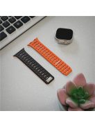 For Apple Watch 10 42mm / 9 8 7 41mm / SE (2023) SE (2022) SE 6 5 4 40mm / 3 2 1 38mm Magnetic Silicone Sport Band - Black  /  Orange