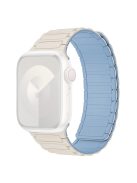 For Apple Watch 10 46mm / Ultra 2 / Ultra 49mm / 9 8 7 45mm / SE (2023) SE (2022) SE 6 5 4 44mm / 3 2 1 42mm 3 Beads Watch Strap - Antique White+Blue