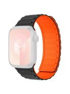 For Apple Watch 10 46mm / Ultra 2 / Ultra 49mm / 9 8 7 45mm / SE (2023) SE (2022) SE 6 5 4 44mm / 3 2 1 42mm 3 Beads Watch Strap - Black+Orange