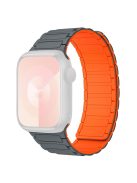 For Apple Watch 10 46mm / Ultra 2 / Ultra 49mm / 9 8 7 45mm / SE (2023) SE (2022) SE 6 5 4 44mm / 3 2 1 42mm 3 Beads Watch Strap - Grey+Orange