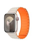 For Apple Watch 10 46mm / Ultra 2 / Ultra 49mm / 9 8 7 45mm / SE (2023) SE (2022) SE 6 5 4 44mm / 3 2 1 42mm 3 Beads Watch Strap - Starlight+Orange