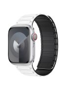 For Apple Watch 10 46mm / Ultra 2 / Ultra 49mm / 9 8 7 45mm / SE (2023) SE (2022) SE 6 5 4 44mm / 3 2 1 42mm 3 Beads Watch Strap - White+Black