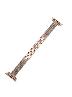   For Apple Watch 10 46mm / Ultra 2 / Ultra 49mm / 9 8 7 45mm / SE (2023) SE (2022) SE 6 5 4 44mm / 3 2 1 42mm 4 Rows Rhinestone Strap - Rose Gold