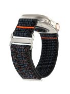 For Apple Watch 10 46mm / Ultra 2 / Ultra 49mm / 9 8 7 45mm / SE (2023) SE (2022) SE 6 5 4 44mm / 3 2 1 42mm Adjustable Nylon Watch Band - Dark Green+Orange