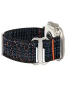 For Apple Watch 10 46mm / Ultra 2 / Ultra 49mm / 9 8 7 45mm / SE (2023) SE (2022) SE 6 5 4 44mm / 3 2 1 42mm Adjustable Nylon Watch Band - Sapphire+Orange