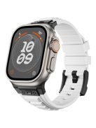 For Apple Watch 10 46mm / Ultra 2 / Ultra 49mm / 9 8 7 45mm / SE (2023) SE (2022) SE 6 5 4 44mm / 3 2 1 42mm Adjustable Strap Silicone Band - Black+White