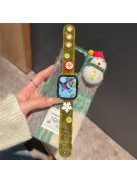 For Apple Watch 10 46mm / Ultra 2 / Ultra 49mm / 9 8 7 45mm / SE (2023) SE (2022) SE 6 5 4 44mm / 3 2 1 42mm Art Plush Wristband - Christmas Green