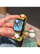 For Apple Watch 10 46mm / Ultra 2 / Ultra 49mm / 9 8 7 45mm / SE (2023) SE (2022) SE 6 5 4 44mm / 3 2 1 42mm Art Plush Wristband - Christmas Green