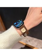 For Apple Watch 10 46mm / Ultra 2 / Ultra 49mm / 9 8 7 45mm / SE (2023) SE (2022) SE 6 5 4 44mm / 3 2 1 42mm Art Plush Wristband - Coffee