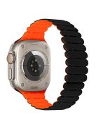 For Apple Watch 10 46mm / Ultra 2 / Ultra 49mm / 9 8 7 45mm / SE (2023) SE (2022) SE 6 5 4 44mm / 3 2 1 42mm Bamboo Joint Strap - Black+Orange