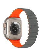 For Apple Watch 10 46mm / Ultra 2 / Ultra 49mm / 9 8 7 45mm / SE (2023) SE (2022) SE 6 5 4 44mm / 3 2 1 42mm Bamboo Joint Strap - Grey+Orange