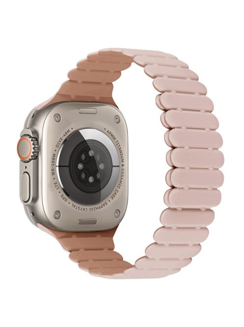 For Apple Watch 10 46mm / Ultra 2 / Ultra 49mm / 9 8 7 45mm / SE (2023) SE (2022) SE 6 5 4 44mm / 3 2 1 42mm Bamboo Joint Strap - Pink+Rose Grey