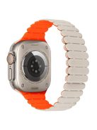 For Apple Watch 10 46mm / Ultra 2 / Ultra 49mm / 9 8 7 45mm / SE (2023) SE (2022) SE 6 5 4 44mm / 3 2 1 42mm Bamboo Joint Strap - Starlight+Orange