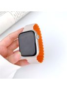 For Apple Watch 10 46mm / Ultra 2 / Ultra 49mm / 9 8 7 45mm / SE (2023) SE (2022) SE 6 5 4 44mm / 3 2 1 42mm Bamboo Joint Strap - Starlight+Orange